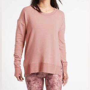 Athleta coaster luxe sweatshirt Palermo pink soft long sleeve crew